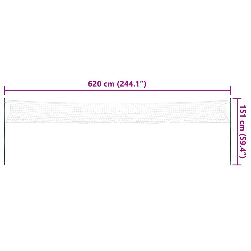 Badminton-Set mit 4 Schlägern und Netz (620 x 151 cm)