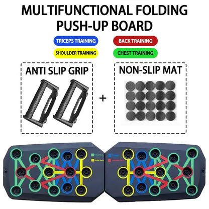 Portable Multifunctional Push-Up Board Set - Foldable Fitness Equipment for Comprehensive Chest, Abdomen, Arms, and Back Training