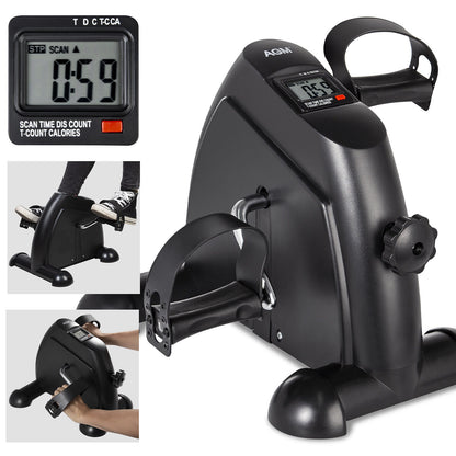 Compact Fitness Bike with LCD Display for Arm and Leg Training - AGM Home Trainer