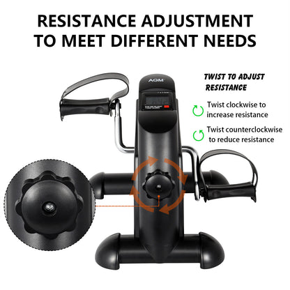 Compact Fitness Bike with LCD Display for Arm and Leg Training - AGM Home Trainer