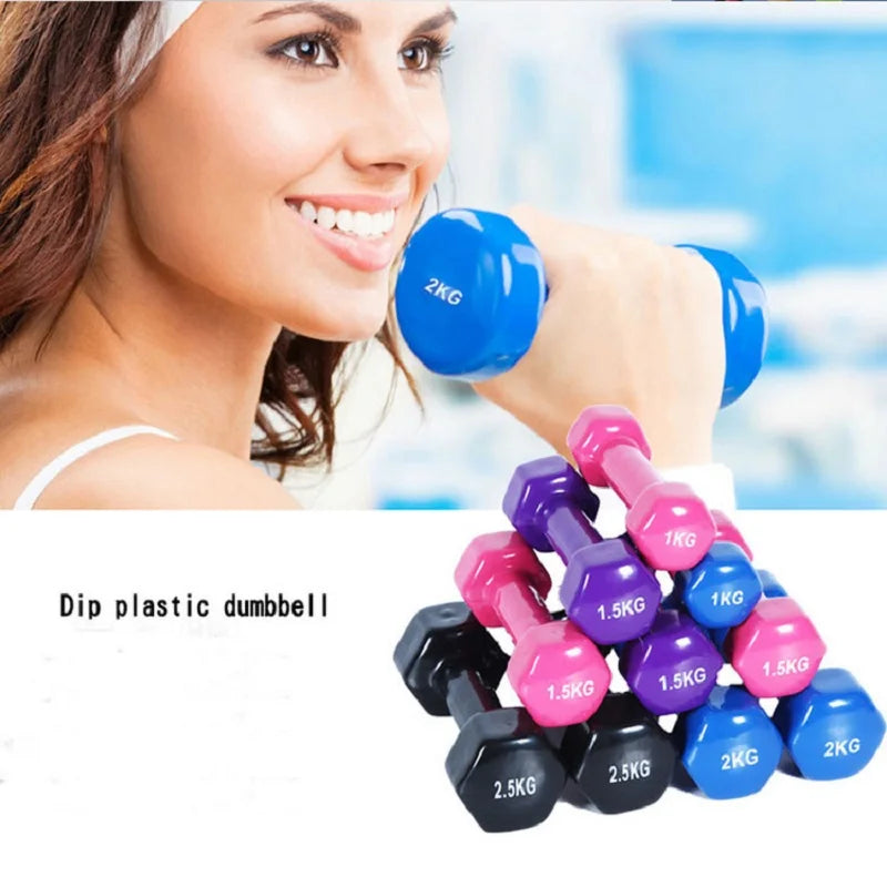 Fitness Dumbbell Set (2Kg, 2.5Kg, 3Kg) - Non-Slip Weights for Men and Women