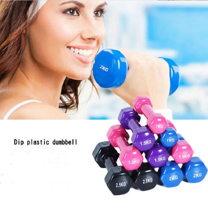 Fitness Dumbbell Set (2Kg, 2.5Kg, 3Kg) - Non-Slip Weights for Men and Women