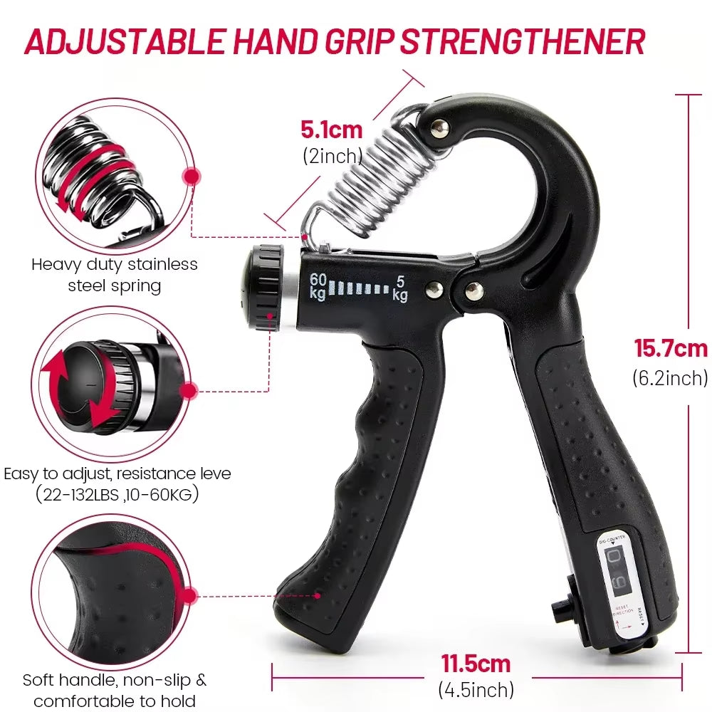 Adjustable 5-60Kg Heavy Hand Gripper for Wrist and Finger Strength Training - Ideal for Rehabilitation and Fitness