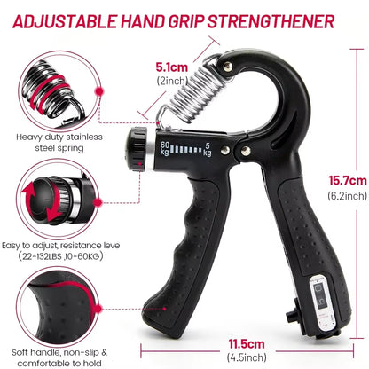 Adjustable 5-60Kg Heavy Hand Gripper for Wrist and Finger Strength Training - Ideal for Rehabilitation and Fitness