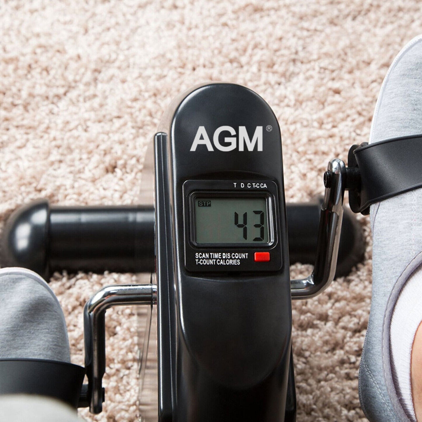 Compact Fitness Bike with LCD Display for Arm and Leg Training - AGM Home Trainer