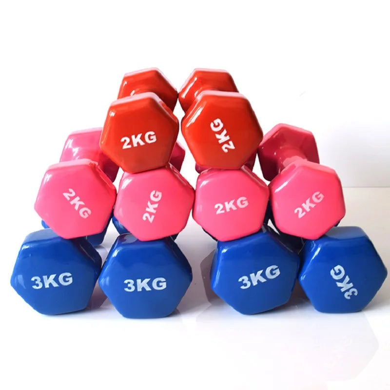 Fitness Dumbbell Set (2Kg, 2.5Kg, 3Kg) - Non-Slip Weights for Men and Women