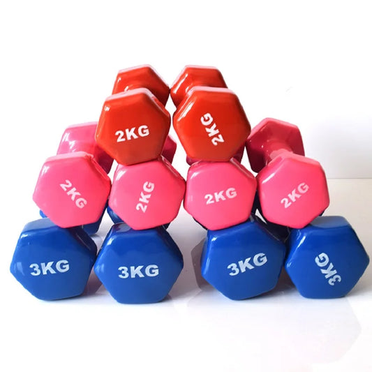 Fitness Dumbbell Set (2Kg, 2.5Kg, 3Kg) - Non-Slip Weights for Men and Women