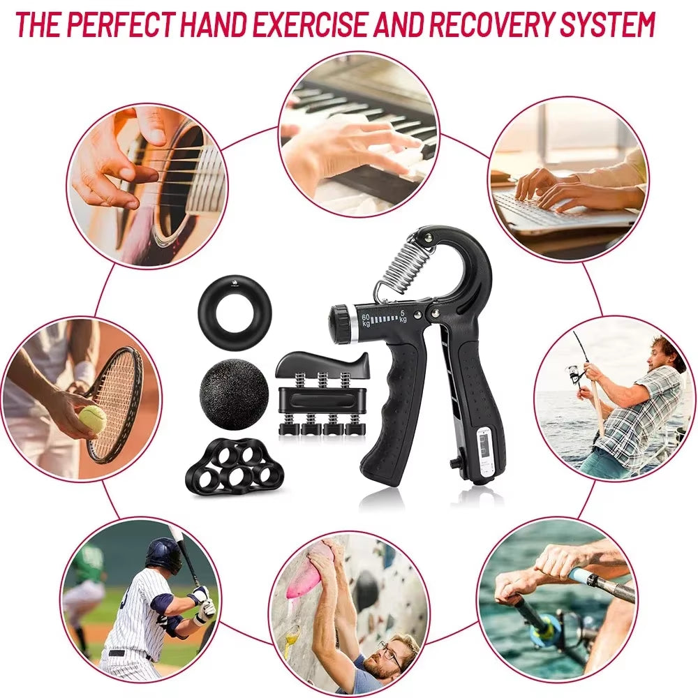 Adjustable 5-60Kg Heavy Hand Gripper for Wrist and Finger Strength Training - Ideal for Rehabilitation and Fitness