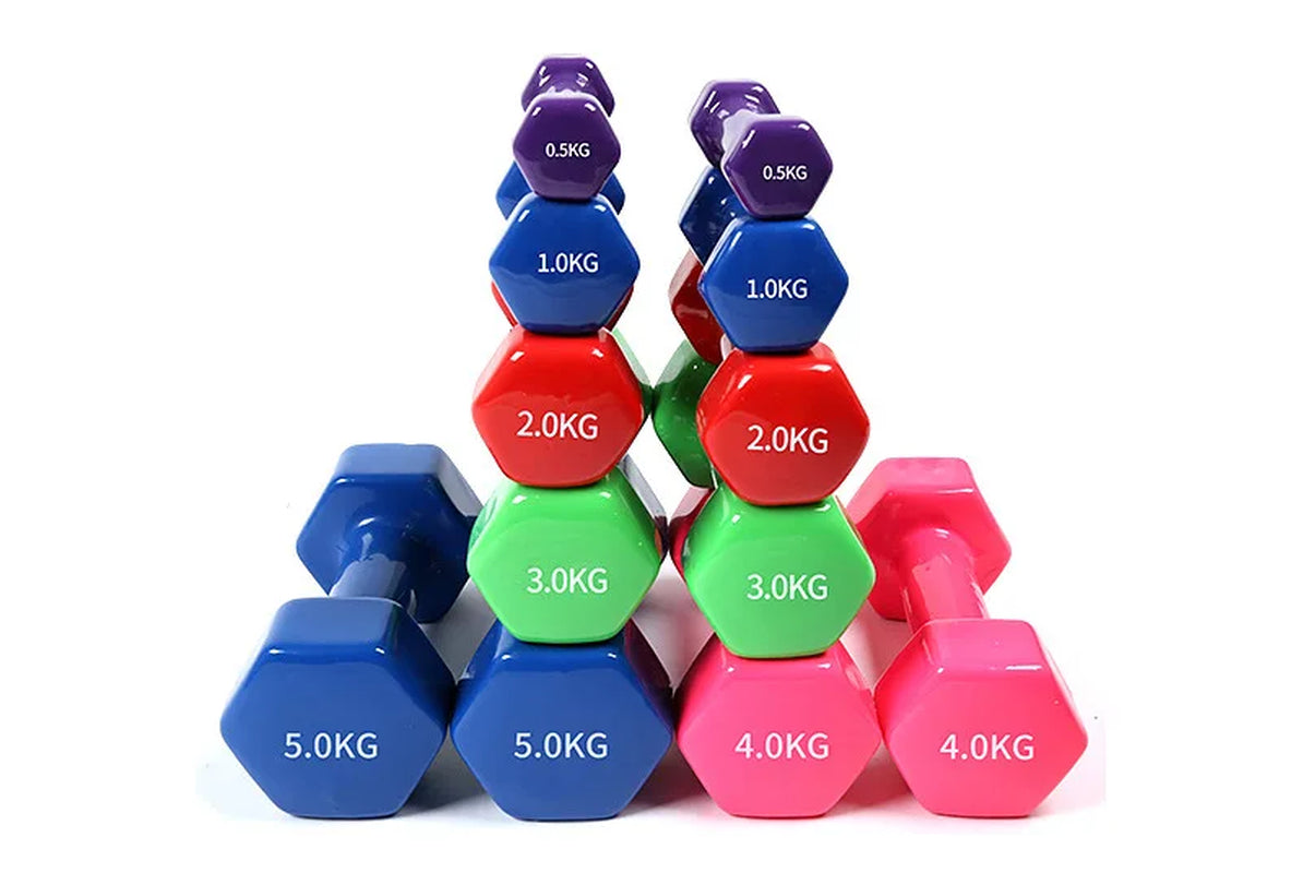Fitness Dumbbell Set (2Kg, 2.5Kg, 3Kg) - Non-Slip Weights for Men and Women